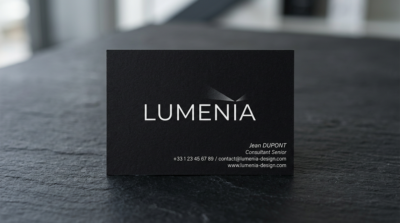 Carte de visite LUMENIA, société de conseil en éclairage architectural